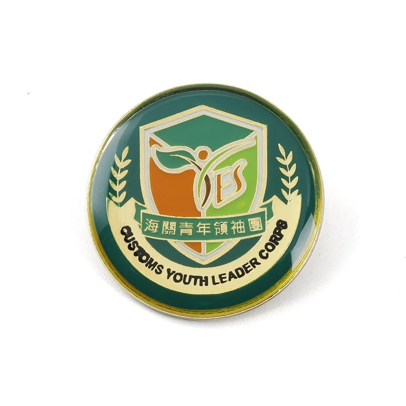 Custom Design Metal Crafts For Gift Resin Lapel Pin Badge Epoxy Company School Pin For Souvenir