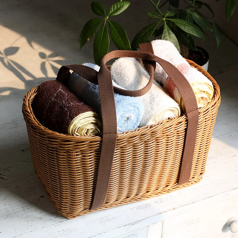 Popular PP Rattan weaving Shopping Bag Hand-picked Wild Fruit Basket