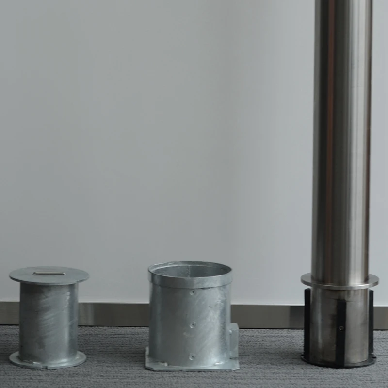 Best price for road safety manual stainless steel outdoor base removable post sleeve  bollard with bridge handle