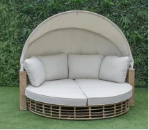 Outdoor Rattan Bed Leisure Garden Courtyard Beach Bed Home Bath House Hotel Leisure Garden Rattan Bed Sofa