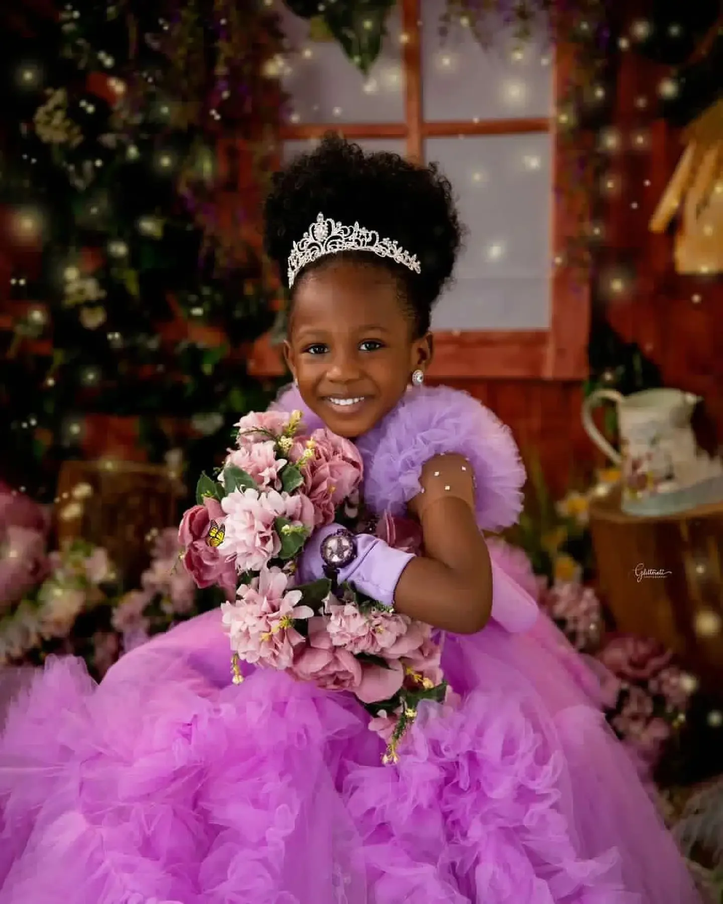 Lilac Girl Pageant Dress Flower Girls Dresses for Wedding Extra Puffy Kids Ruffles Party Birthday Gowns for Photoshoot