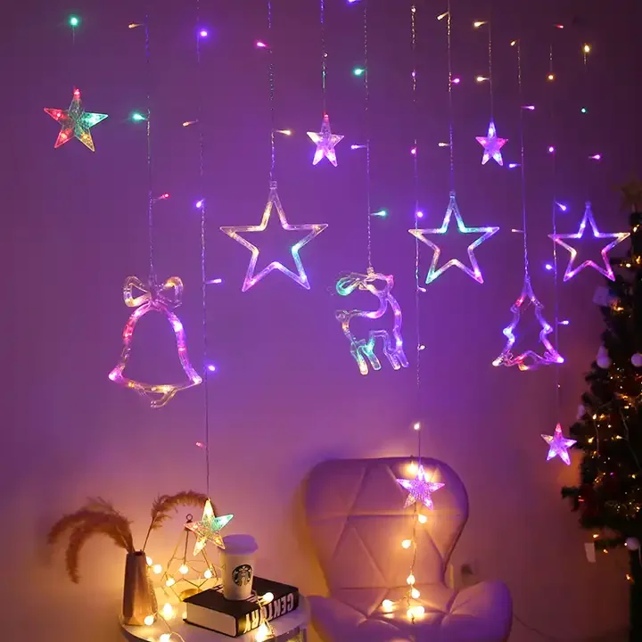 High Quality Led Deer Bell luces de navidad Christmas Garland  Fairy Lights Outdoor Home Wedding Party New Year Decoration