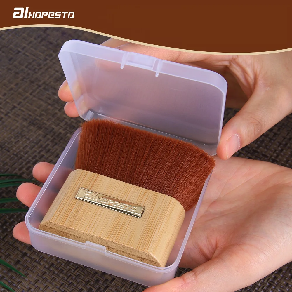 Premium Fiber Bamboo Handle Barber Neck Duster Beard Brush with Logo for Men