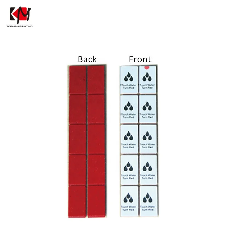 Custom Water Sensitive Label sticker Touch Water Turn Red Label Security Label Sticker