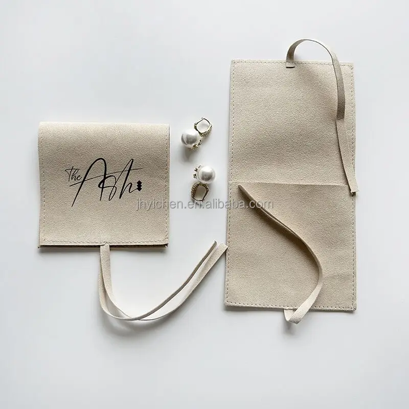 Hot Sale Custom Logo Luxury Microfiber Jewelry Earring Bag Cute Velvet Necklace Pouch for Jewelry