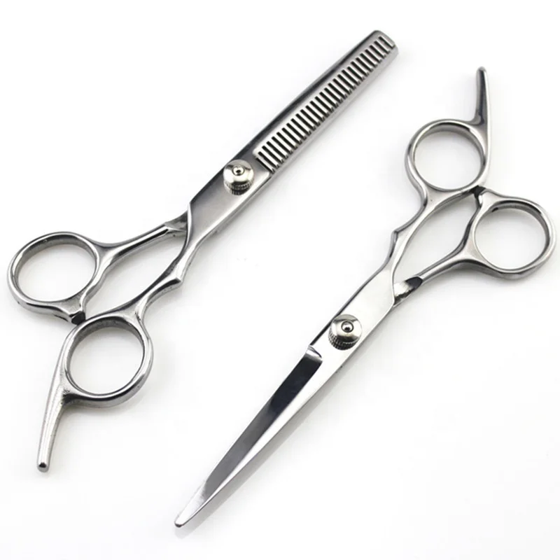 Yaeshii 2 Piece 6 Inch Professional Hair Cutting Thinning Scissors Stainless Steel Salon Hairdressing Shears Regular Flat Teeth