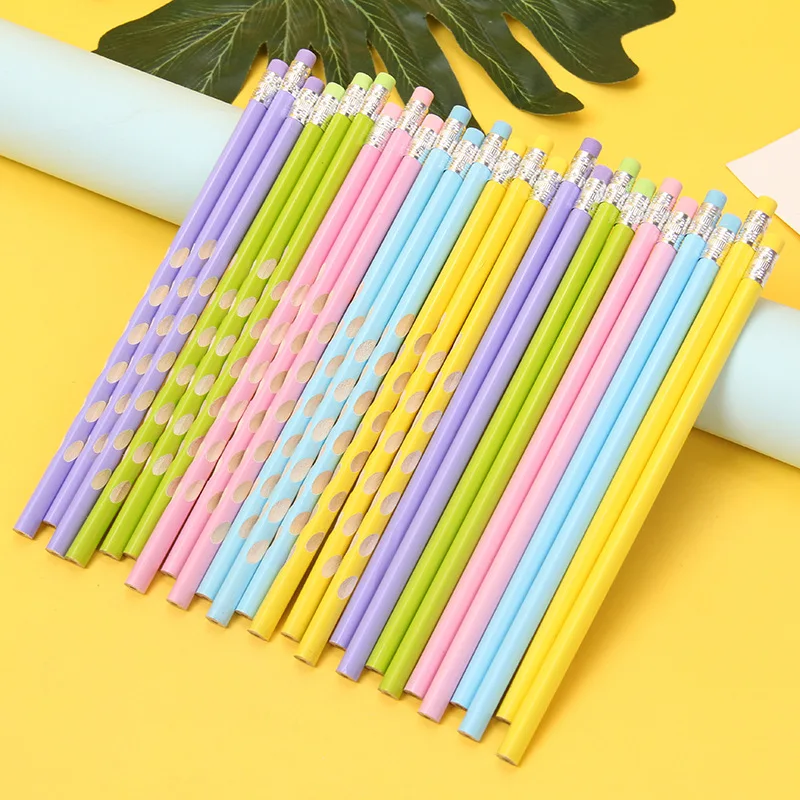 Hot Sale Customized Laser Lettering Pencils for Children 2# 2B Colorful Hole Kawaii Test China Pencils Supplier