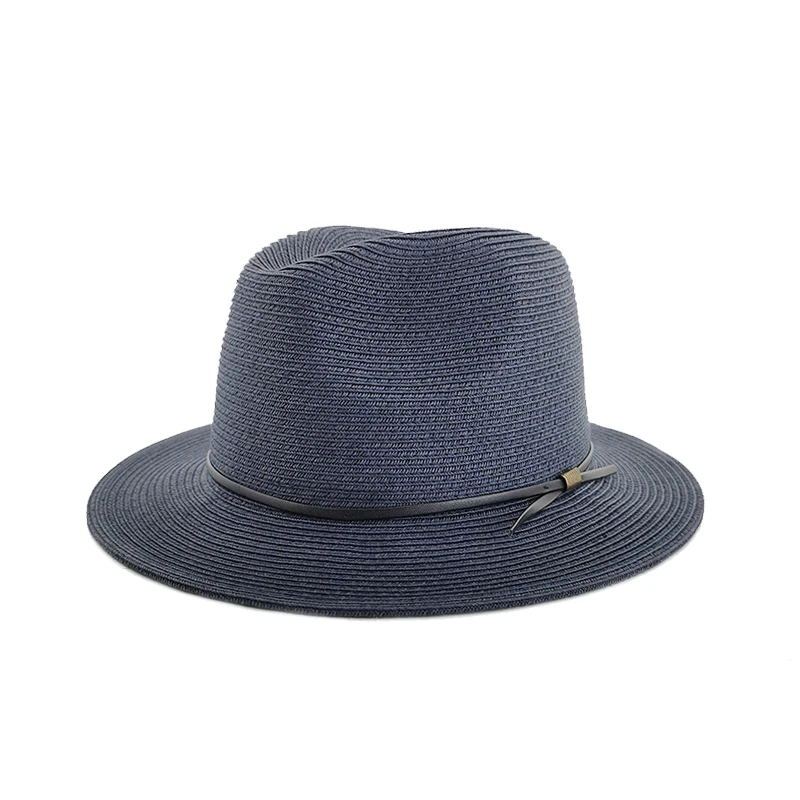 summer straw hat boater hat wholesale women/men fedora hat top with pu band