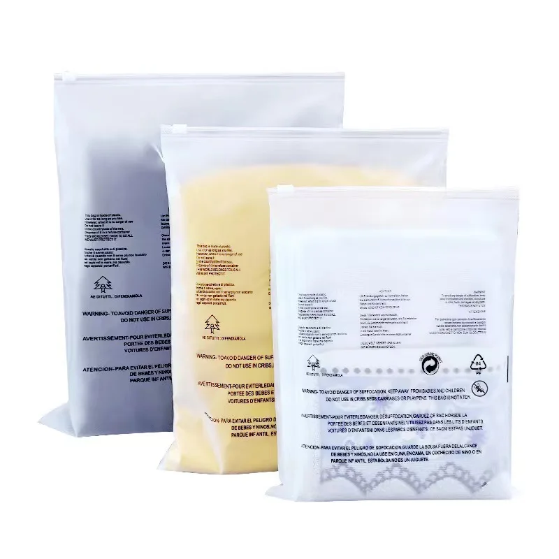 Pvc Frosted Pp Zipper Bags Ziplock Bags Shipping Bags For Clothing plastic packaging