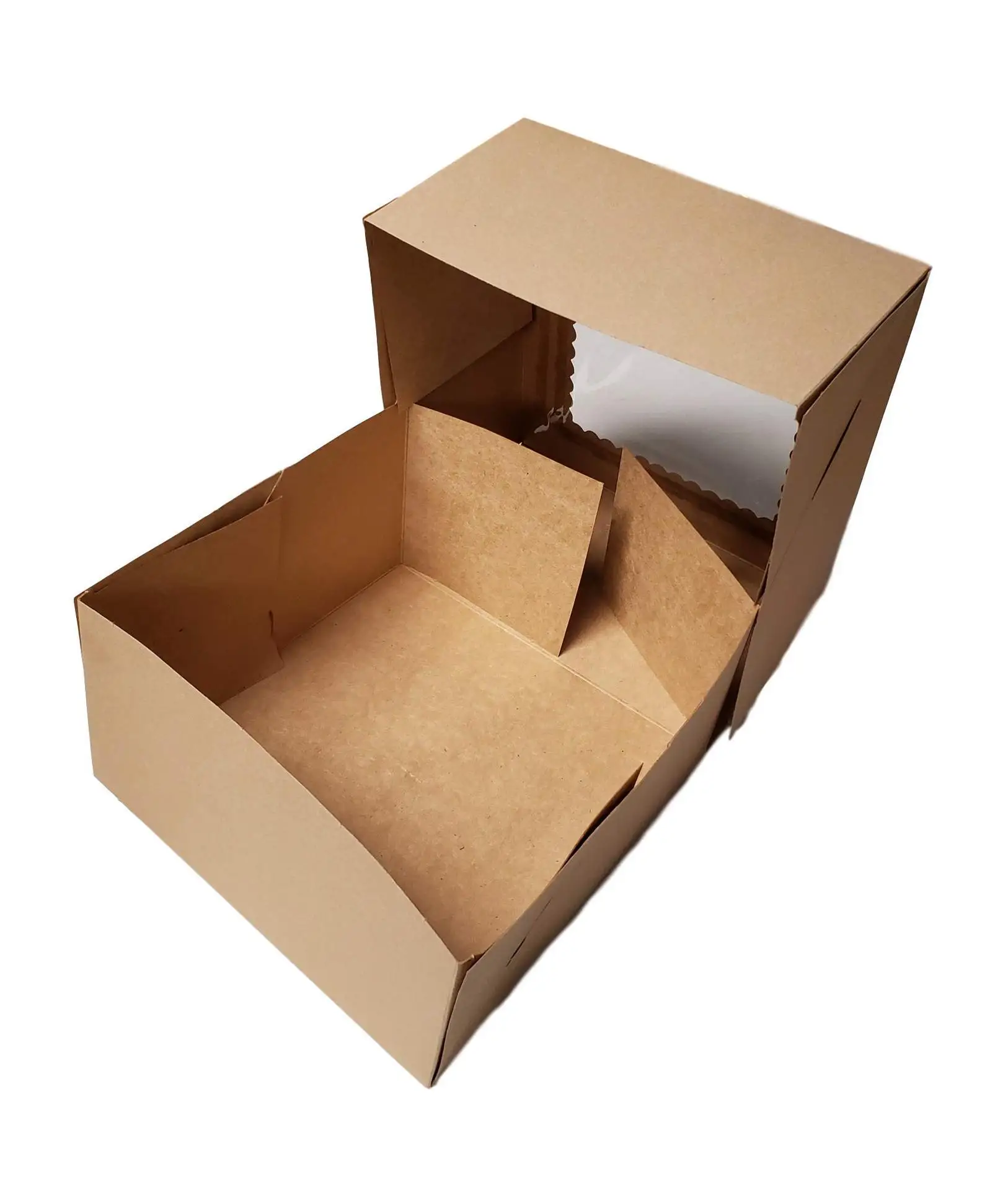 10x10x5 Inches Square Cake Boxes with Window White kraft Paper Cardboard Bakery gift Box