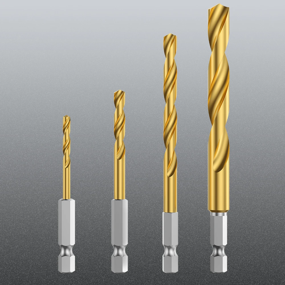 Customized HSS cobalt Inch Metric Hex Shank Metal twist Drill Bits For Metal Drilling