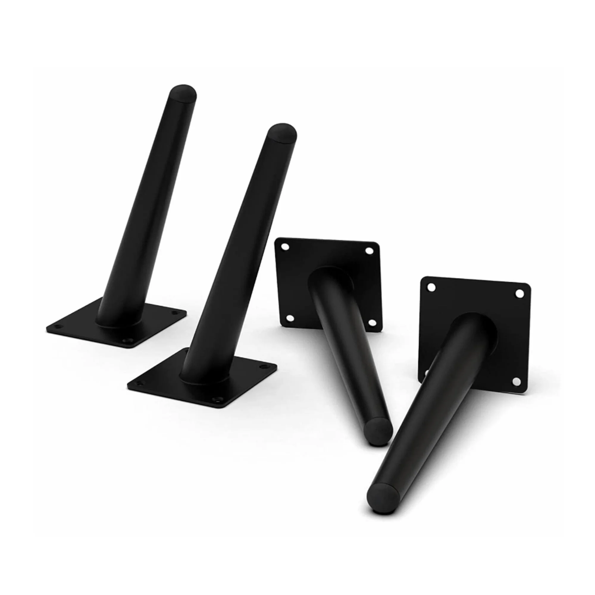4-20 Inch Conical Tube Furniture Feet Iron Table Legs Cabinet Dining Chair Legs Straight Oblique Metal Sofa Leg