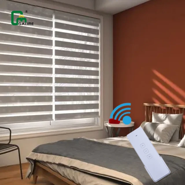 Galime tuya smart wifi zigbee electric roller blind motorized double layers zebra window blinds motorized blinds