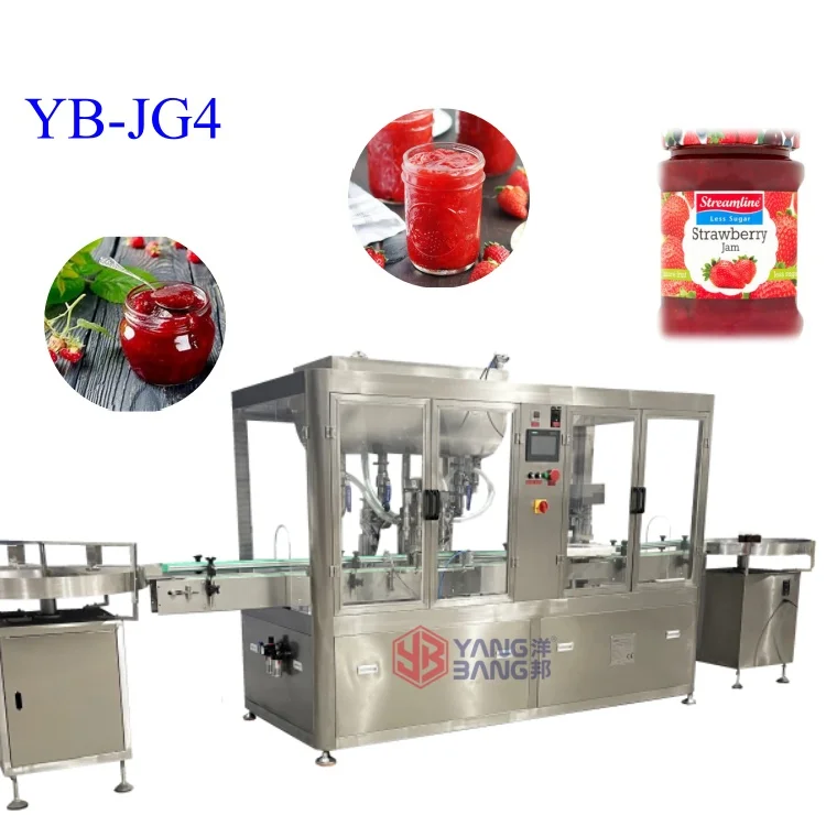YB-JG4 Cheap Fully Automatic Delicious Strawberry Jam Filling And Capping Machine