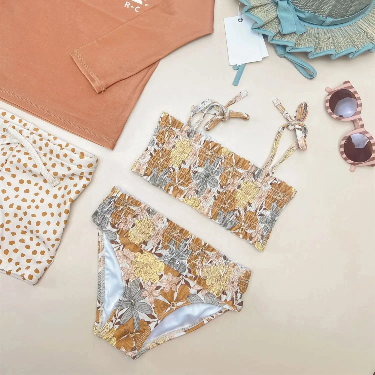 Kid Girls Swimwear New Summer Brand Design Baby Toddler Boys Swimsuit Children Beach Wear Sisters Brother Swimming Bathing Suit