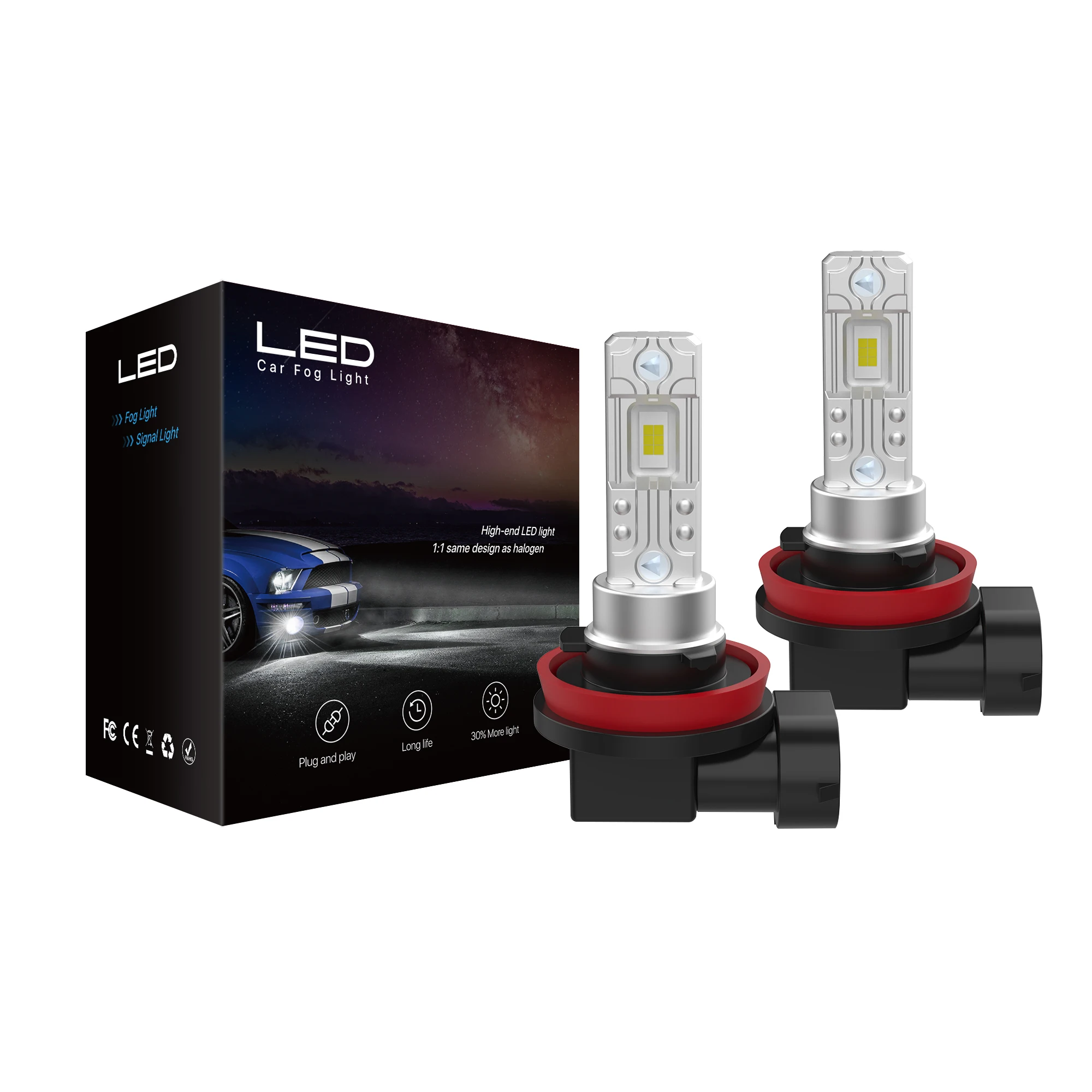 4000lm H8 H11 LED Fog Lights Bulbs 6500K Xenon White Super Bright High Power Cars Replacement lamps