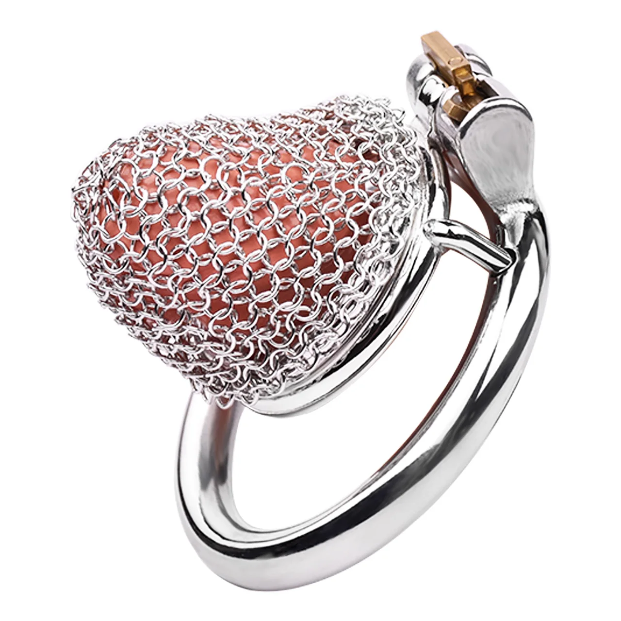 FRRK Price Reduction Cock Cage For Men Chain Mesh Net Metal Male Chastity Cage Lock Male Penis Bondage Play