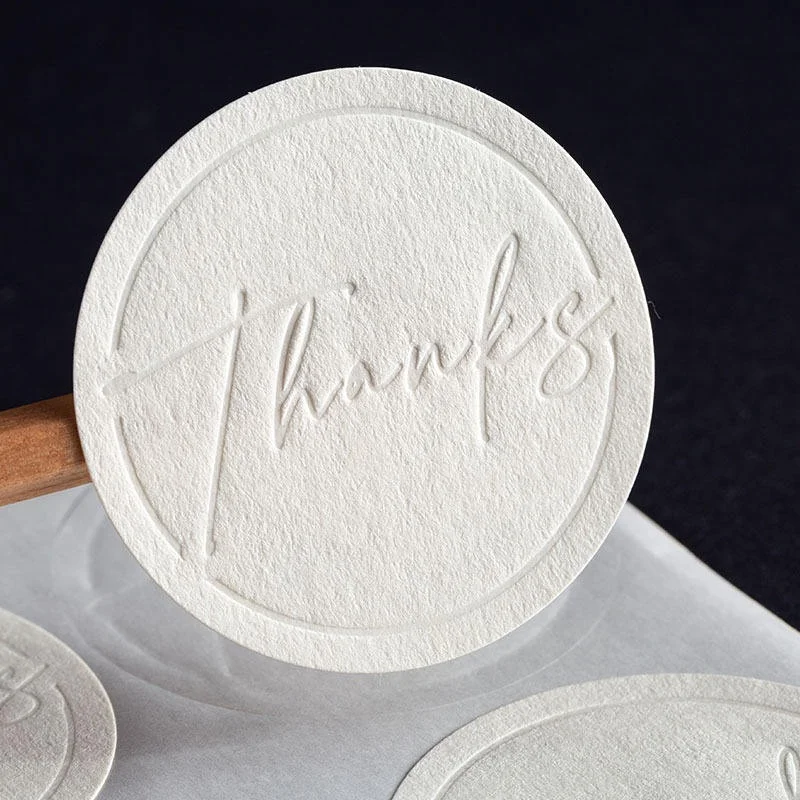 Adhesive Embossed Paper Custom Logo and Brand Name Stickers Labels For My Brand Products With Your Own Logo
