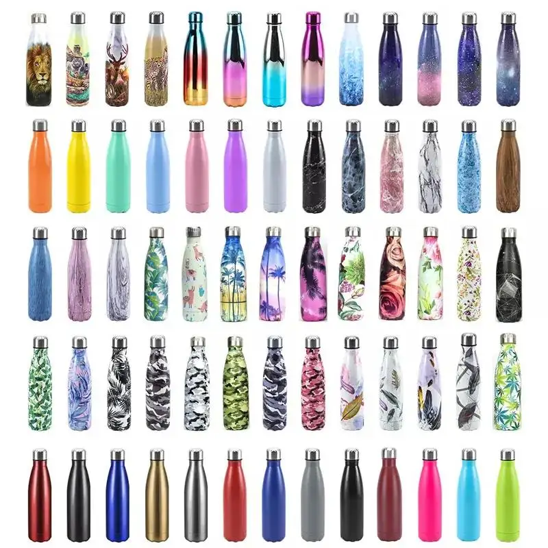 LASER LOGO FREE Eco Friendly Stainless Steel Double Wall Cola Shape Thermal Insulated Water Bottles With Custom Logo