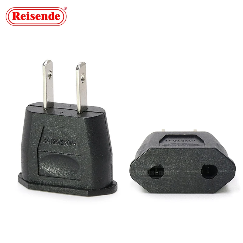 2 Flat American Standard Small Plug   Eu To Us Plug Power Adapter Converter Electrical Socket Outlet