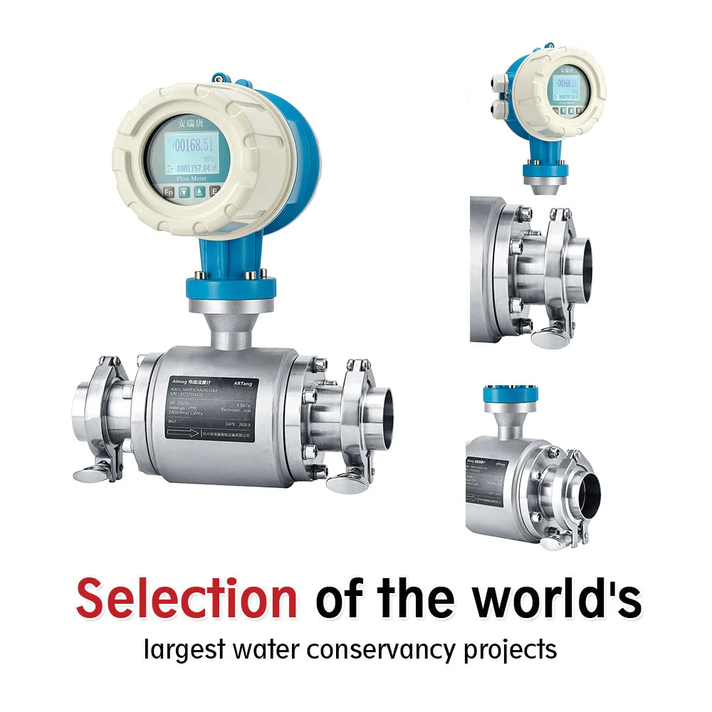 Brewing Beer Equipment Alcohol Distillery Sanitary Tri Clamp Magnetic Flow Meter 4-20mA DN25 Food Grade Milk Flowmeter