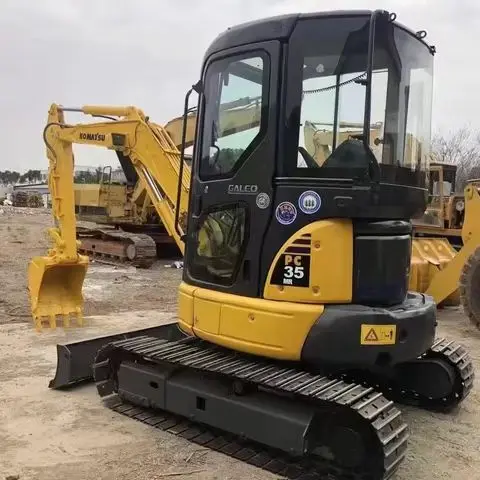 Japanese original used mini Komatsu PC 35 MR excavator pipe front blade hydraulic pliers low price for sale