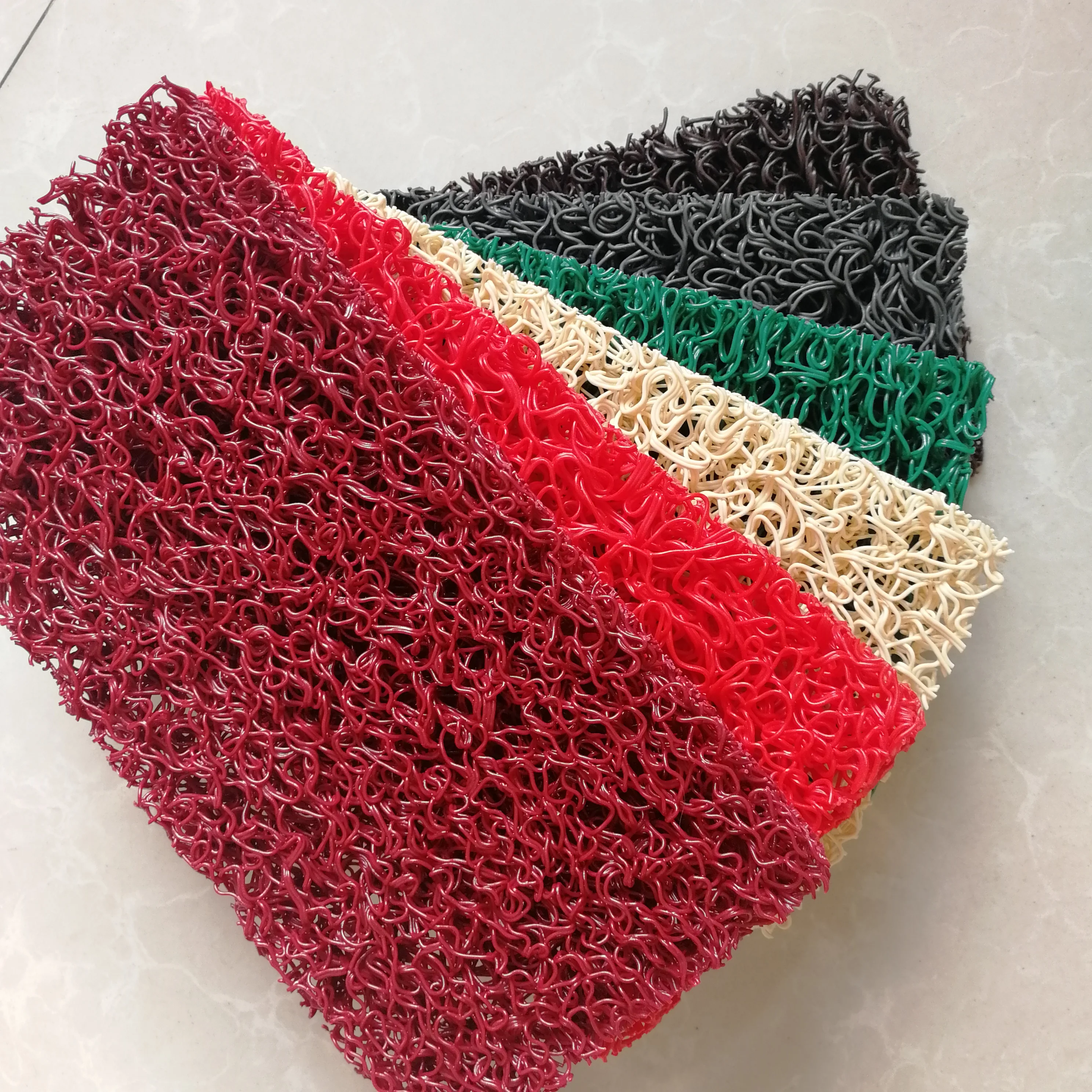 Heavy Duty Pvc Floor Coil Vinyl Loop Rubber Mat Carpet Roll WIthout Backing Mat