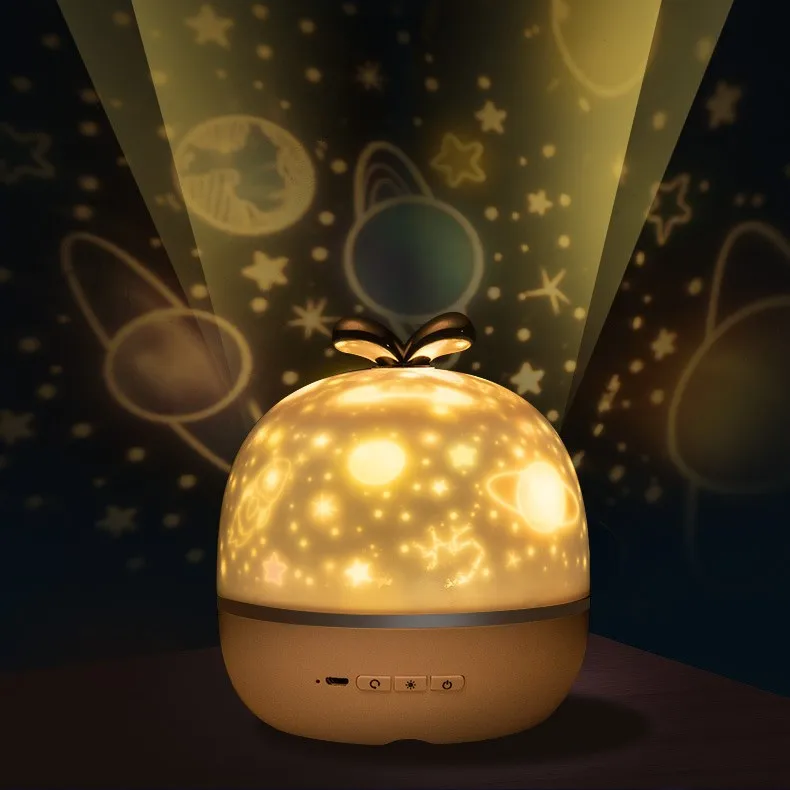 WholeSale Stock Rechargeable Decoration Night Lights Rotating Moon Star Night Sky Star Projector