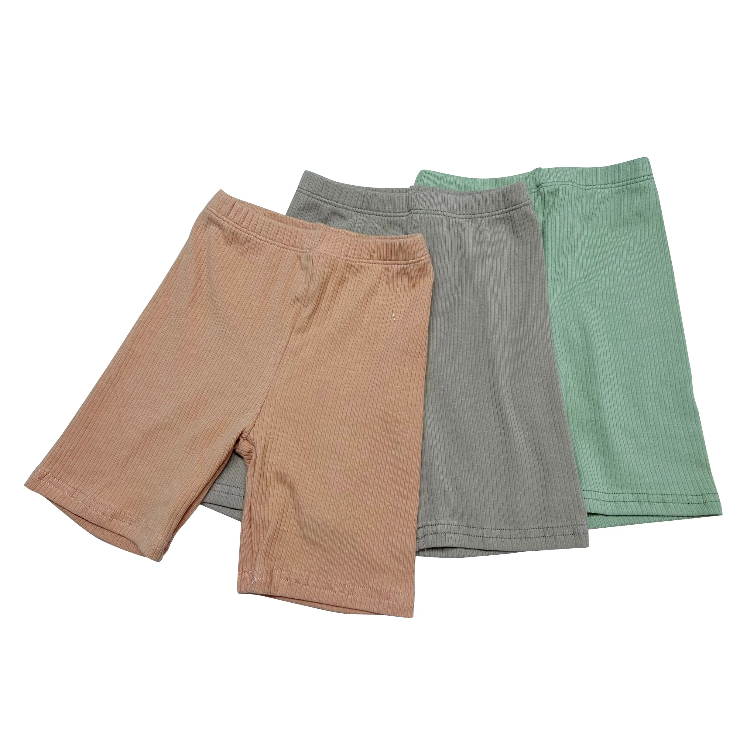 custom Infant Baby Girl Children rib cotton shorts Solid Color cords trousers girl Straight leggings shorts