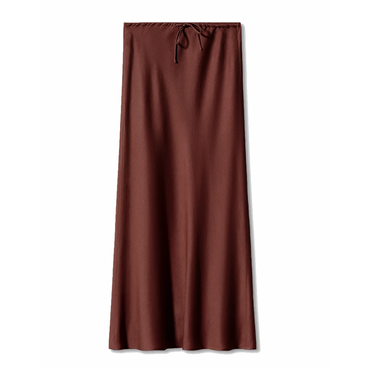 New Fashion Skirt With Adjustable Waist Elegant Satin Fishtail Maxi Skirt Deep Burgundy