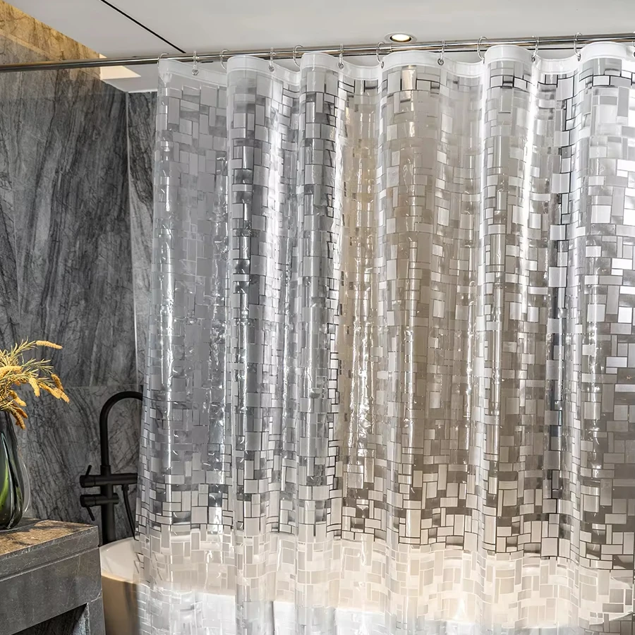 Best Selling Waterproof PEVA 3D Style Metal Grommet Header Heavy Teal Magnets Shower Curtain Liner