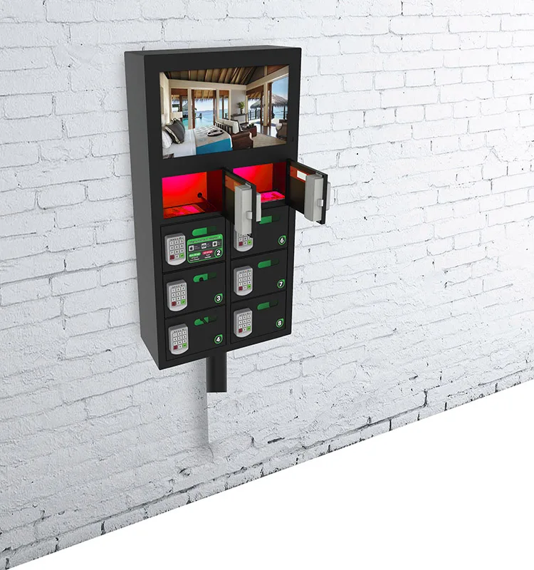 OREAD 8 BAY Video Secure Mobile Phone Charger with credit card reader for contact less payment