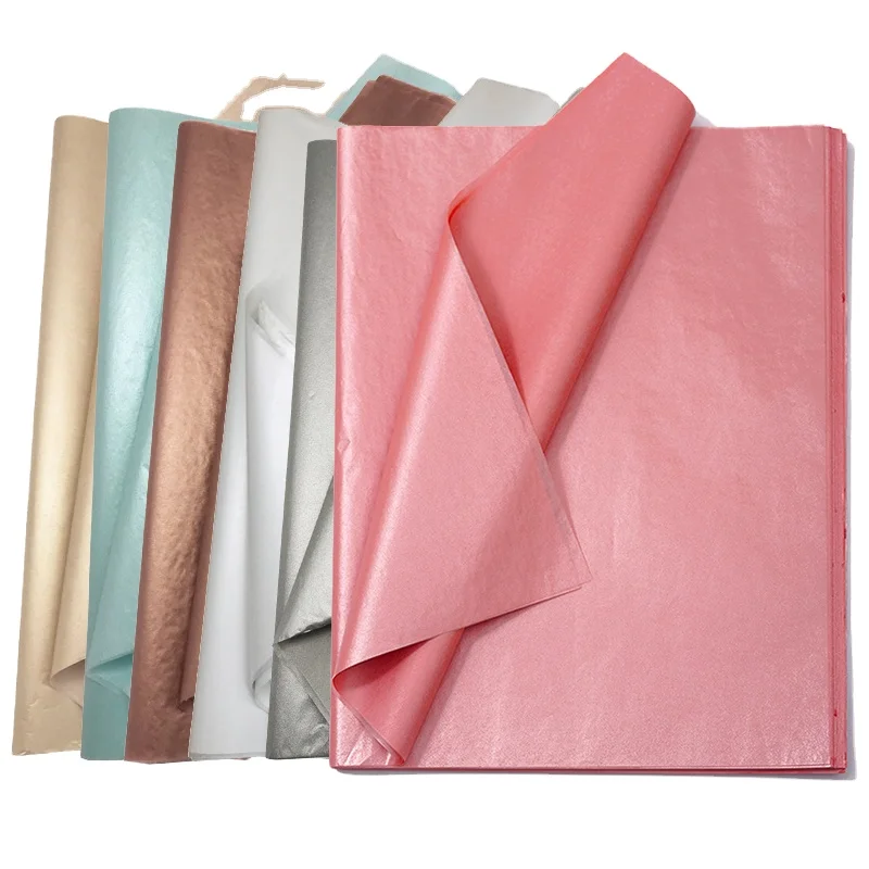 high quality seiden papier de soie holographic thin green metallic rose gold silver foil luxury wrapping tissue paper