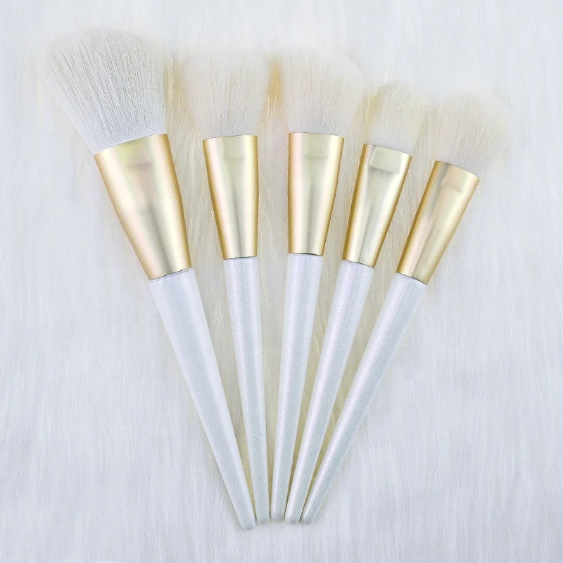 Beauty unique synthetic white high quality luxury private label vegan wholesale custom logo makeup brushes with bag