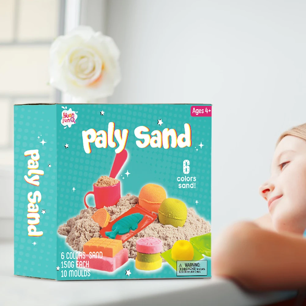 Hot Sale Kids Children Beach Cotton Magic Play Sand Toy Kit With Cute Pretend Play Molds Set