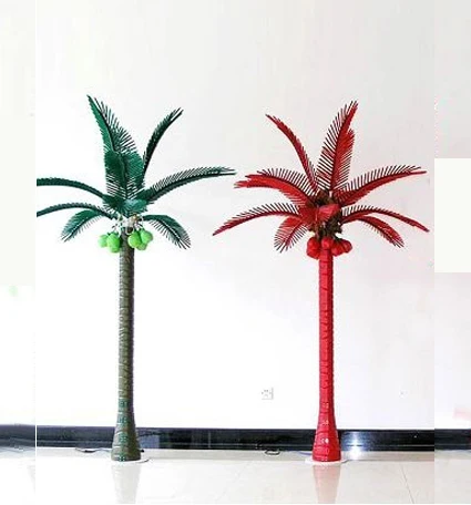 Outdoor 3m 4m 5m 6m landscape led lighted coconut palm tree lamps lights for surpise party
