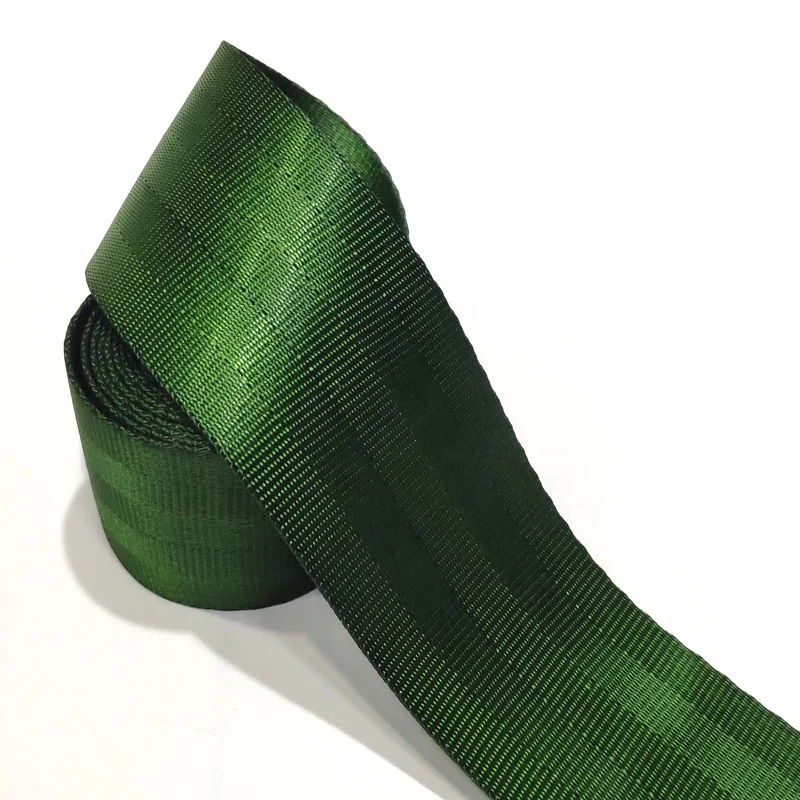 Custom blackish green high strength polyester  woven 47mm  seatbelt /car seat belt webbing