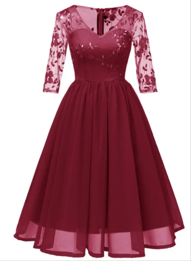 2019 Clothing Manufacturers Half Sleeve V-Neck Applique A-Line Prom Dress Wedding Robe