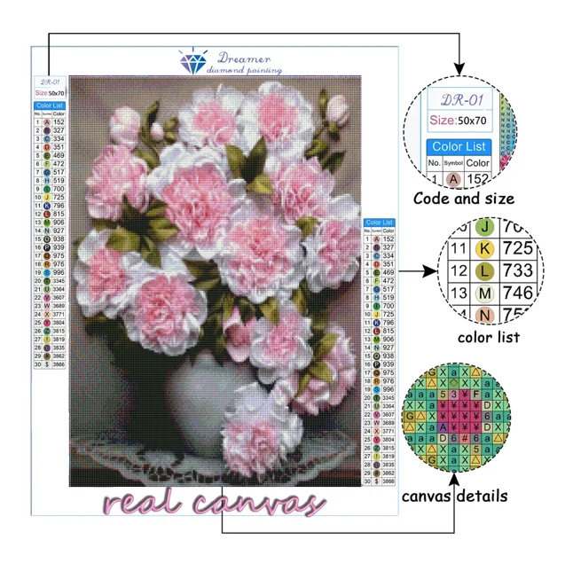 Z138  Pink flower 5D DIY Diamond Painting Art Paint by Numbers Kit dot or Home Living Bedroom Wall Decor Gifts Square