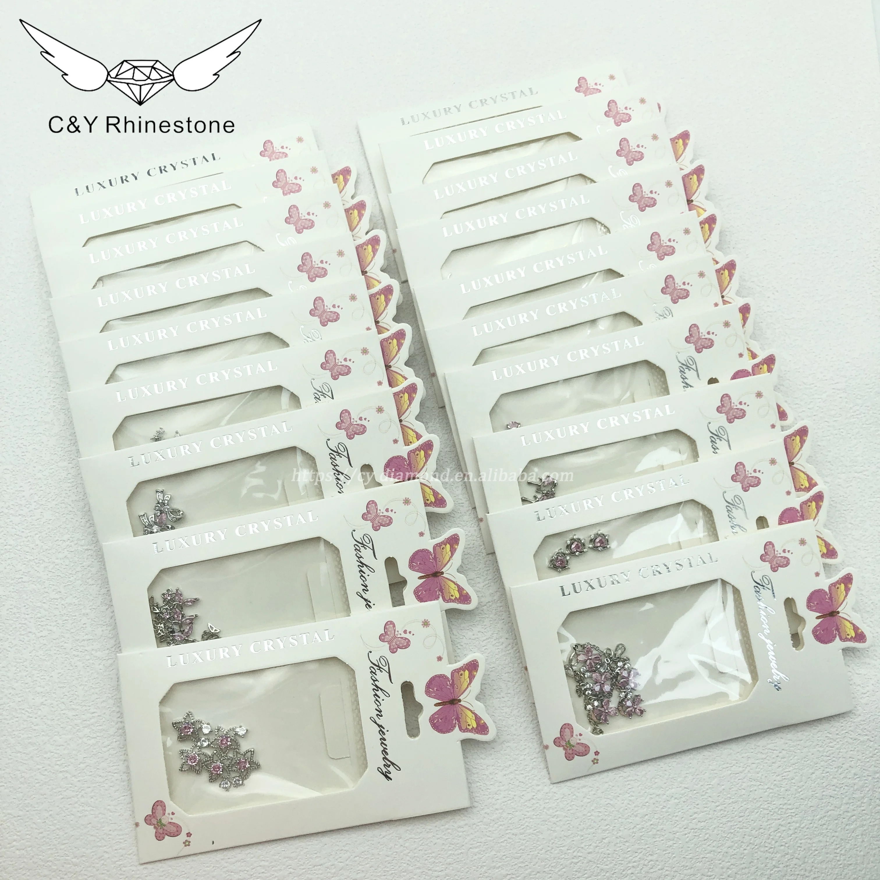 CY Wholesale 3D Butterfly Alloy Jewelry Pearl Gold Coating Zircon Alloy Nail Art Glitter Nail Decorations