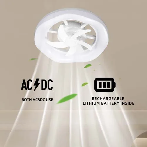 New Design 14 Inch Wholesale Indoor Rechargeable Ceiling Fans With Remote High Lumen And 180 degree rotation