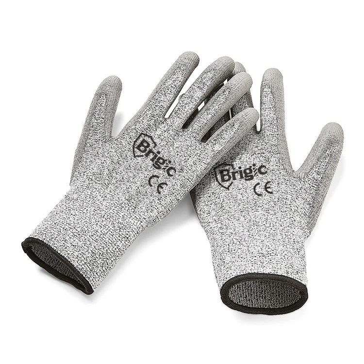 PU Palm Coated Cut Resistant HPPE Anti-Static Gloves For Men Work