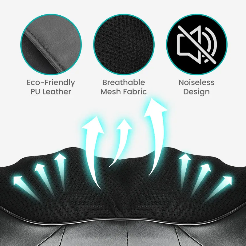 Electric Full Body Deep Tissue Kneading Pillow Massage Shiatsu Back Shoulder And Neck Massager With Heat