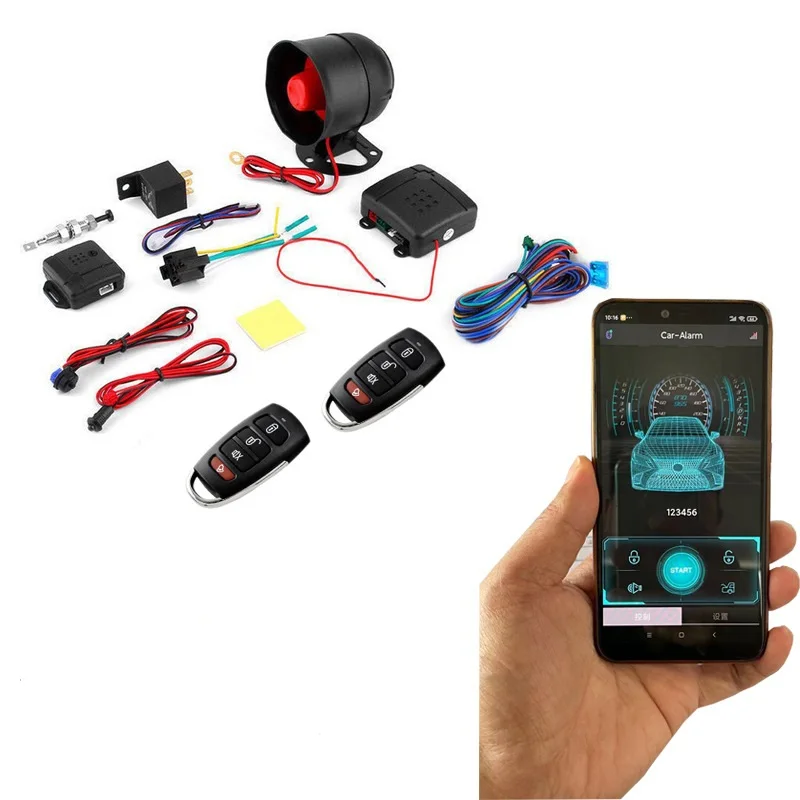 Universal Anti-theft Car Alarm System with  Lock Unlock Remote Starter Push Button keyless Vibration Alarm car accessories