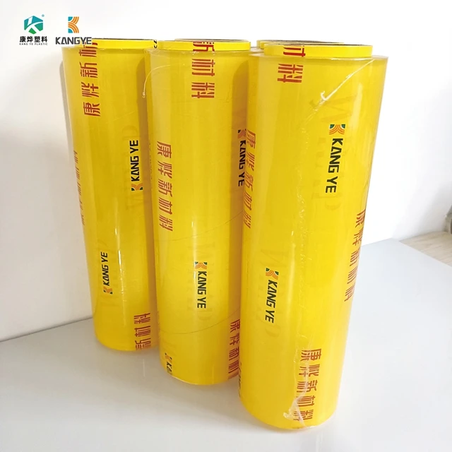 soft pvc film plastic transparent film roll waterproof food and meat packaging 30cm*400m pvc food cling film jumbo roll