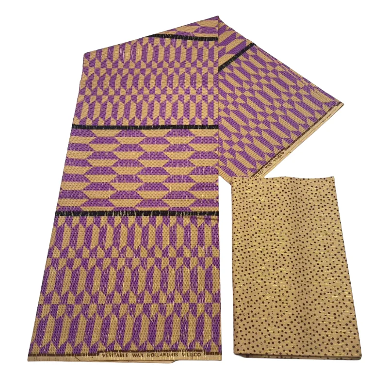 100% cotton block prints Africa wax fabric  Ankara wax prints gold kente fabric