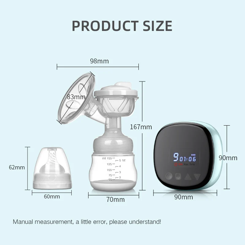 OEM Hospital Lactating Silicone Baby Double Automatic Electric Breast Milking Pump Machine with USB Cable Connector