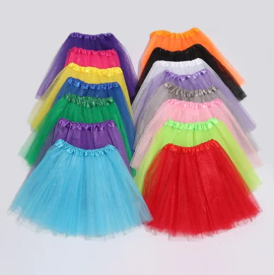 Adult rainbow color customizable pleated skirt layered daily ballet dance skirt Tutu for girls