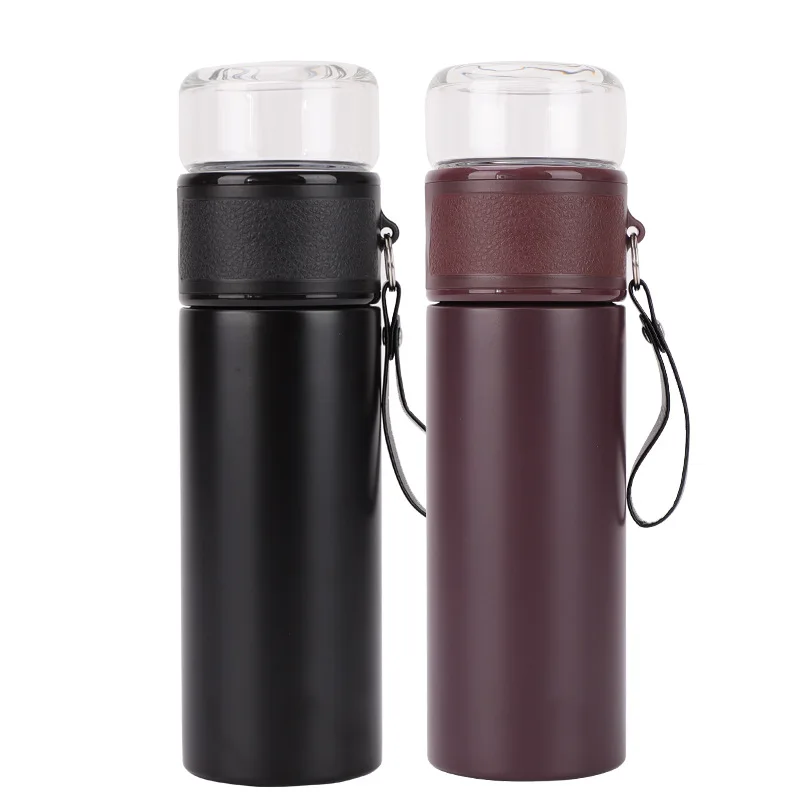 2021 Customized Stainless Steel Thermos Reusable Drinking Insulated Water Bottle With Glass Separator