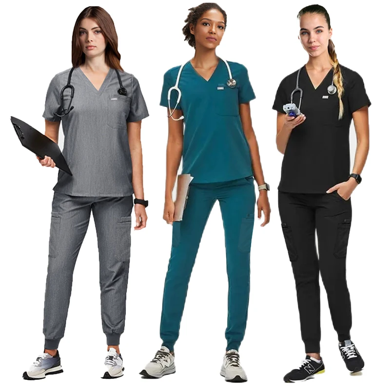 custom logo design 2024 hospital uniforms royal blue poly/spandex male doctor Classic jogger uniform medical scrub suit for men